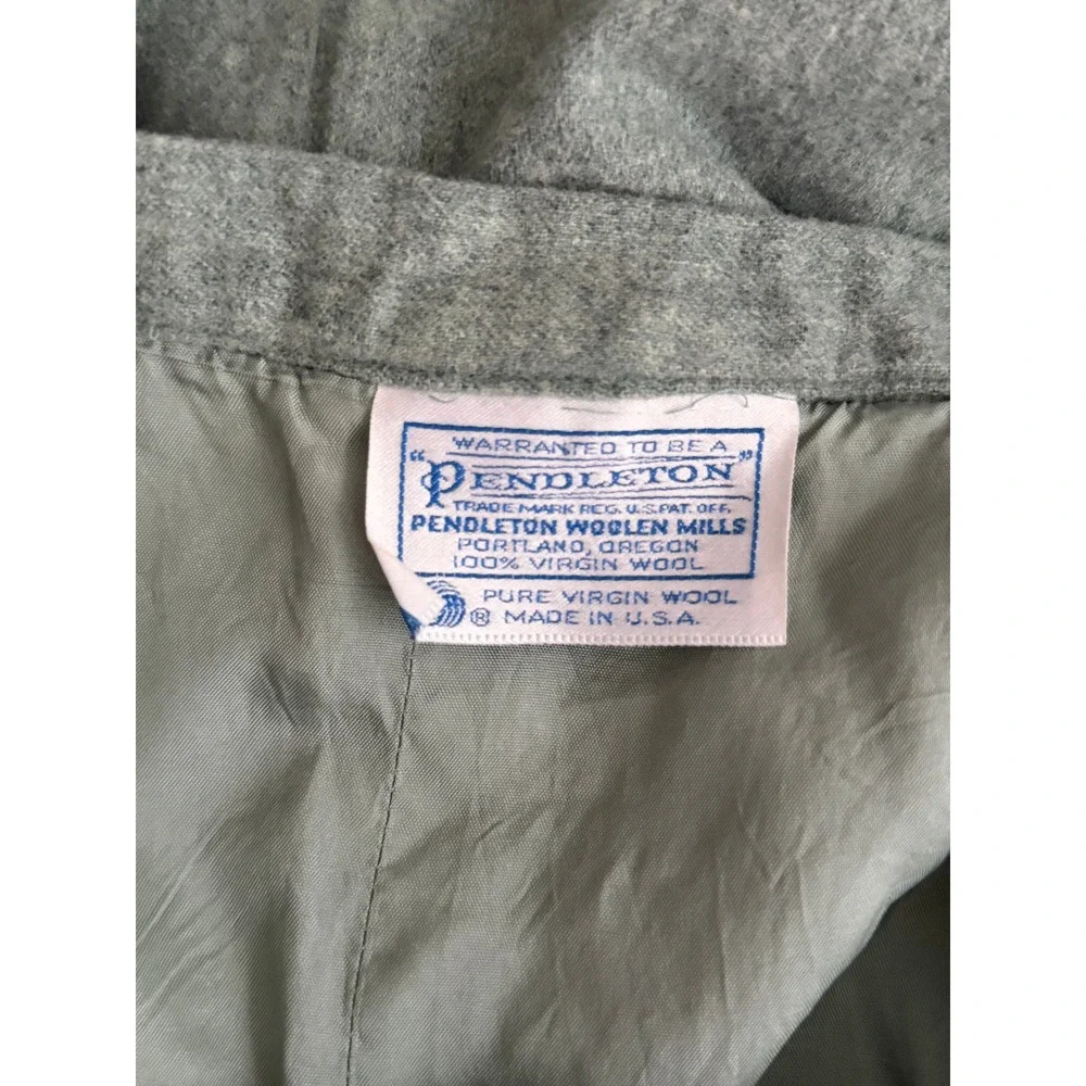 Pendleton Wool Midi Skirt Sage Green Heathered A-Line Vintage Made in USA 16W
